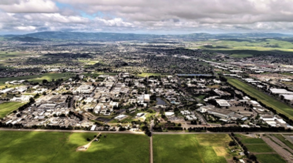 Aerial view of Lawrence Livermore National Laboratory's main campus